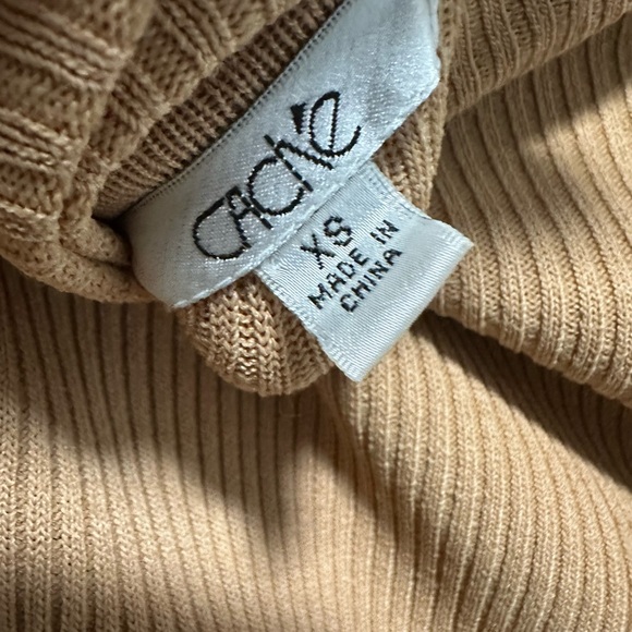 Cache Beige Ribbed Knit Top - Picture 3 of 3